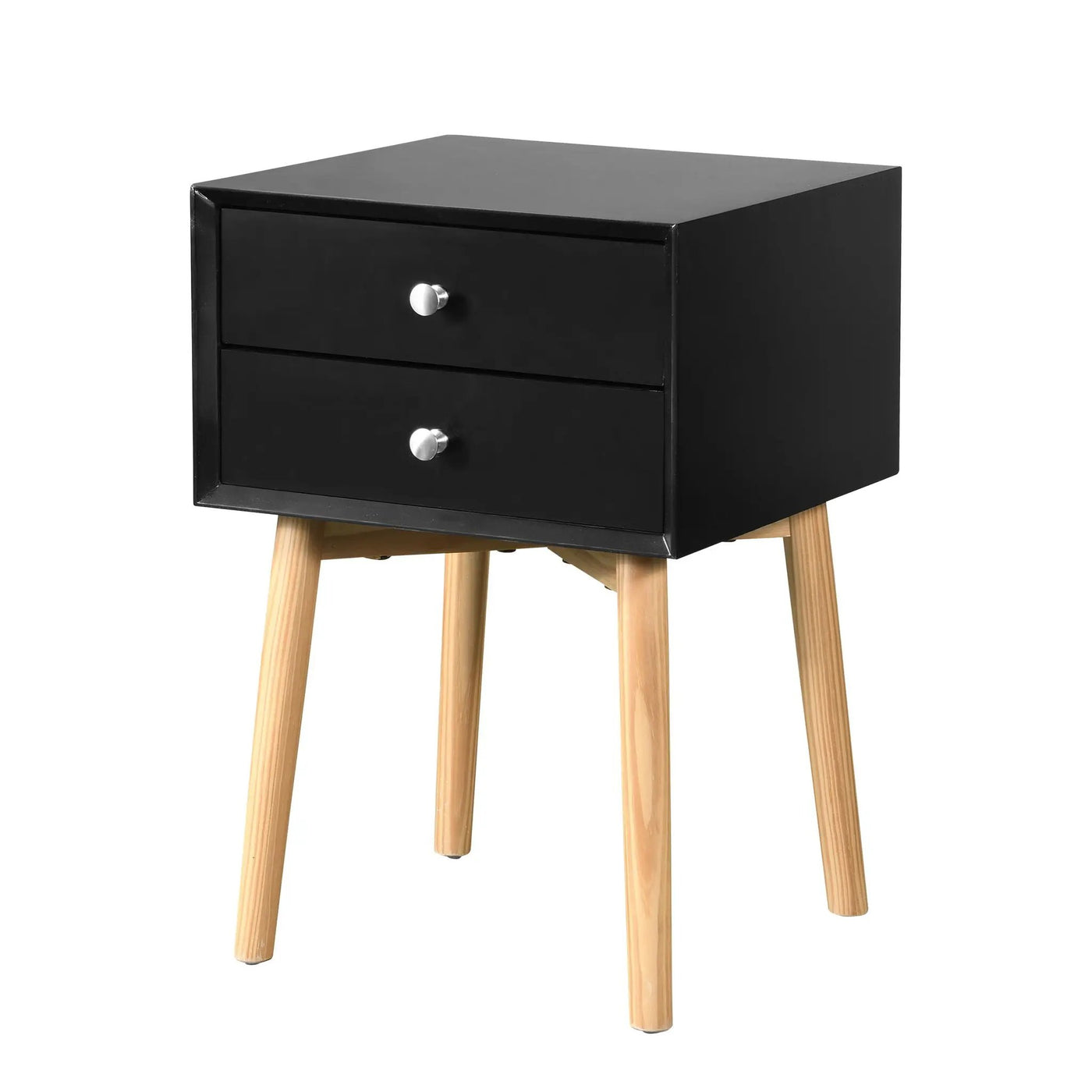 Side Table With 2 Drawer, Mid-Century Modern Storage Cabinet For Bedroom by HouseOfZazla