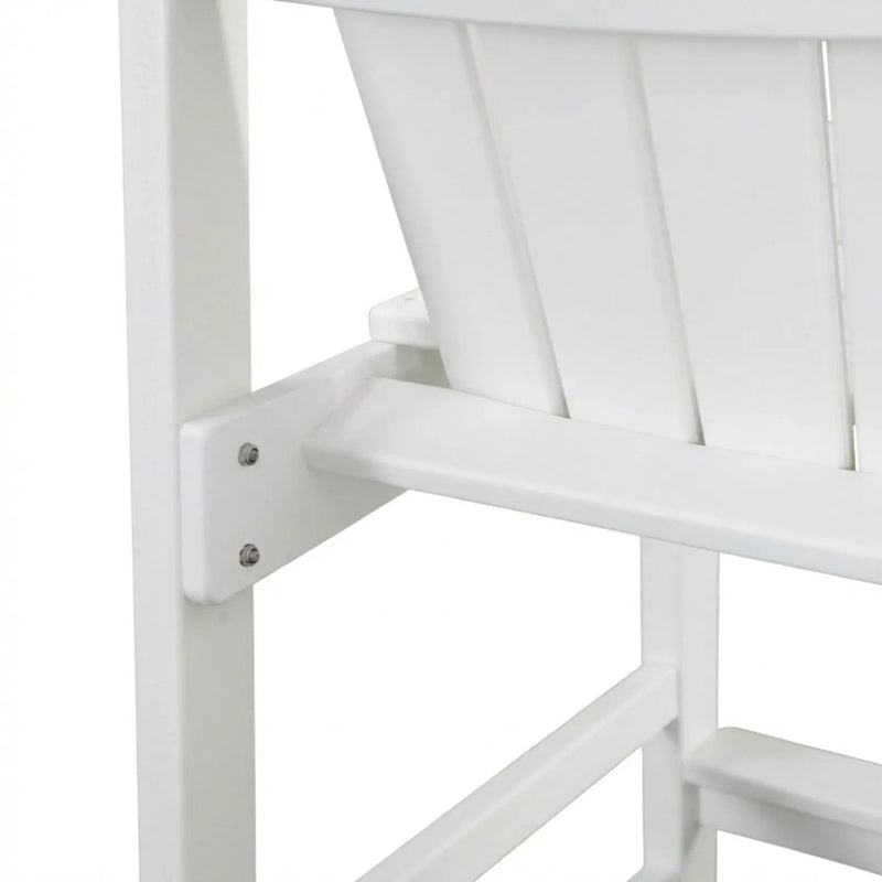 Outdoor Bar Height Adirondack Patio Chair With Cup Holder And Armrests All Weather UV Resistant - White by HouseOfZazla