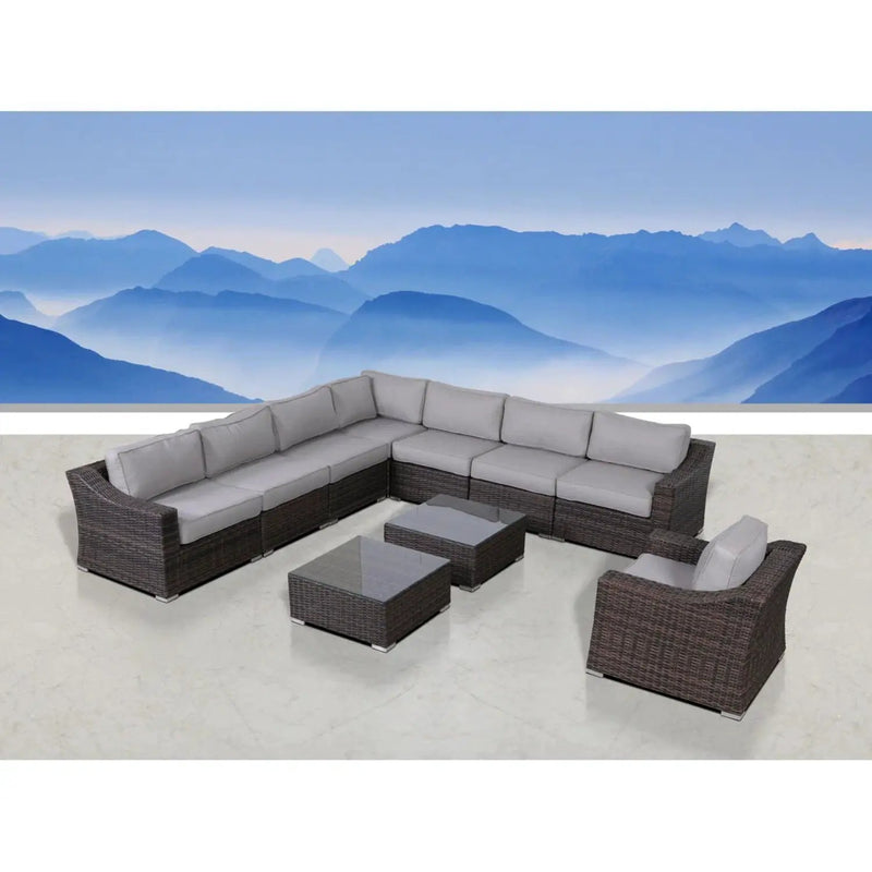 Outdoor Wicker Conversation Set With Cushions, All Weather by Unique Piece Furniture