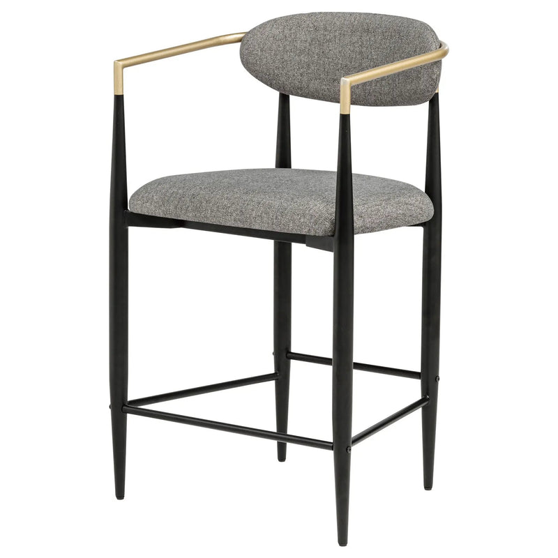 Tina Fabric Upholstered Counter Chair Dark Grey (Set of 2) by Unique Piece Furniture