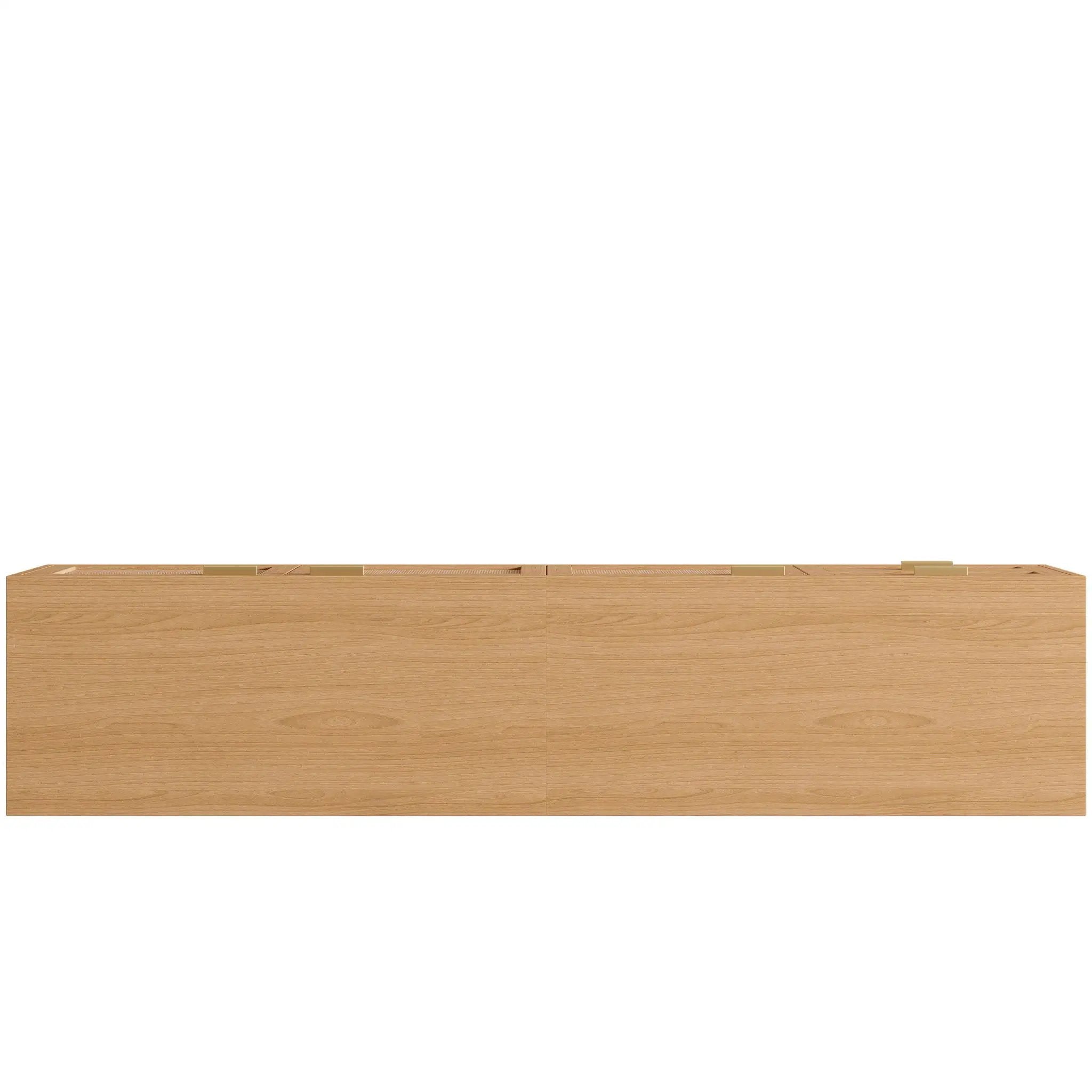 TV Stand, Media Console, 2 Drawers & Cable Management - Natural Wood by HouseOfZazla