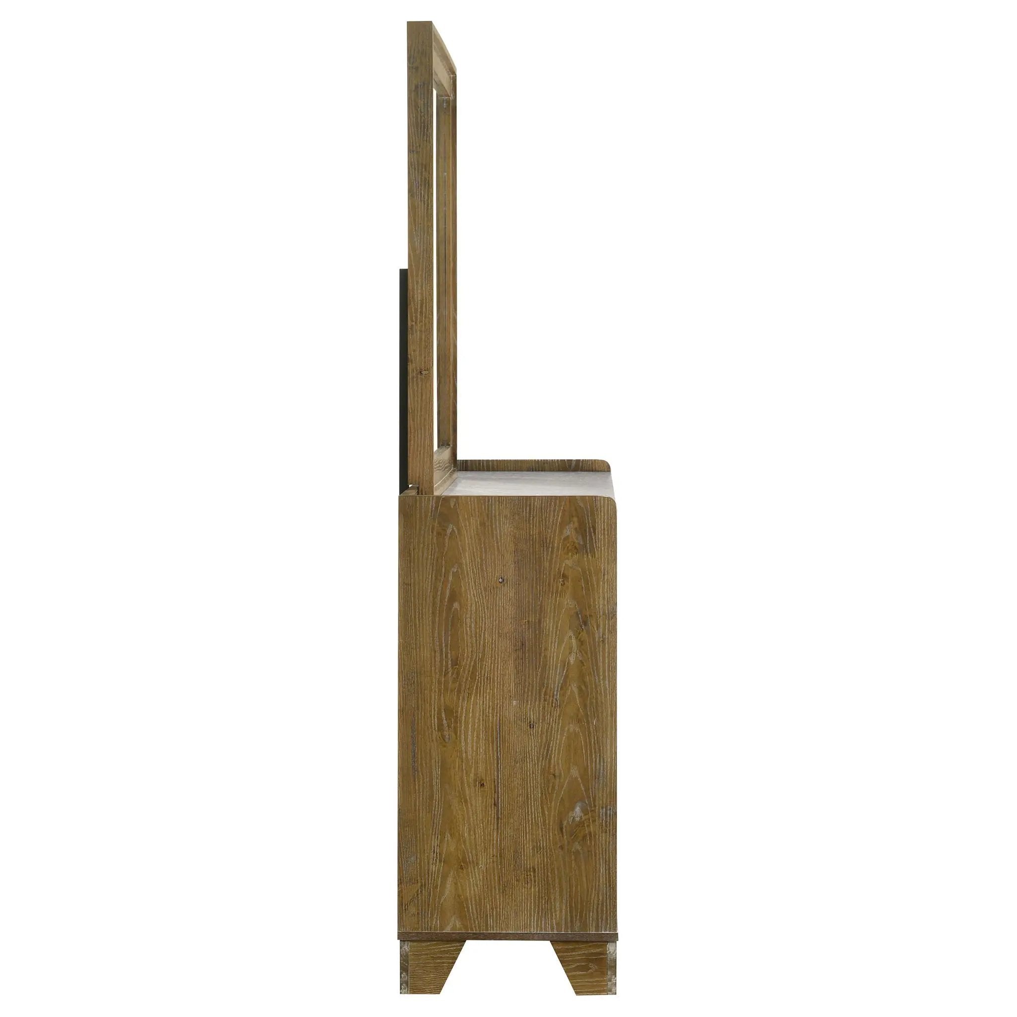 Henderson 6-drawer Bedroom Dresser with Mirror Medium Oak by Unique Piece Furniture