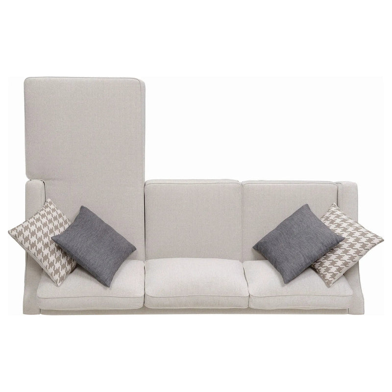 Mcloughlin Upholstered Sloped Arm Sectional Sofa Platinum by Unique Piece Furniture