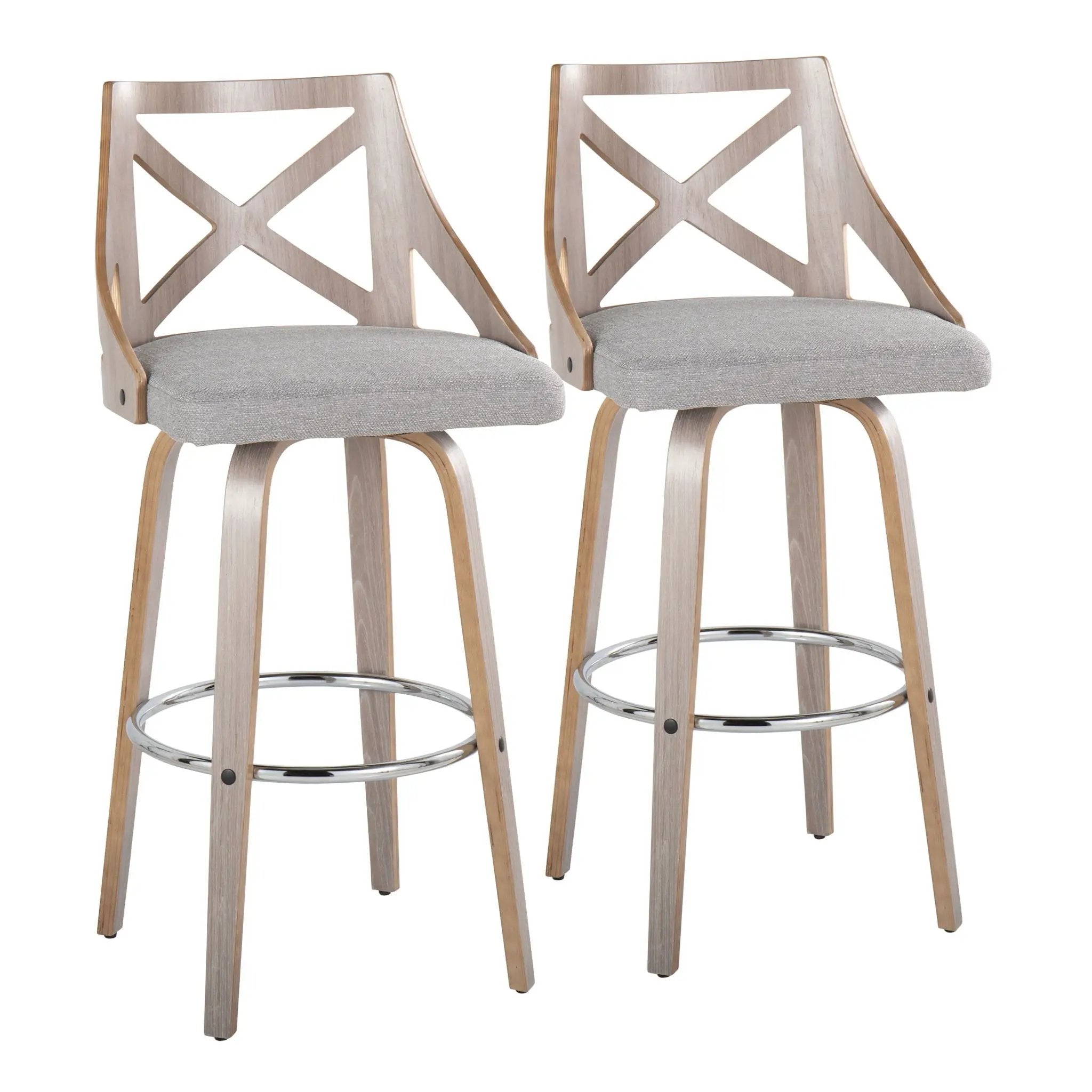 Charlotte - Farmhouse Fixed Height Bar Stool With Round Footrest (Set of 2) by Unique Piece Furniture