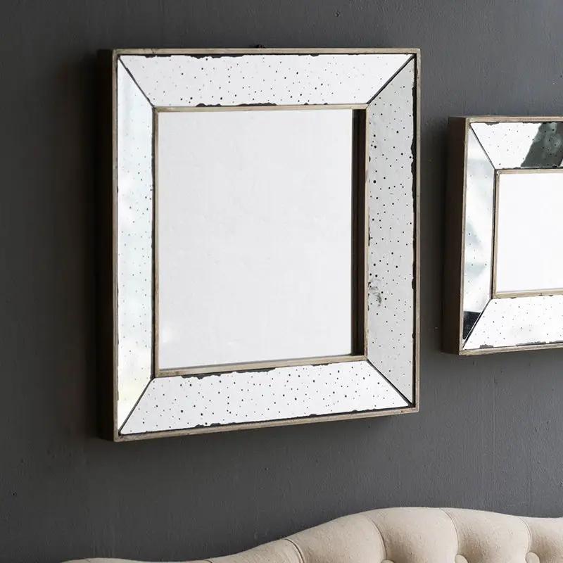 Distressed Accent Mirror, Traditional Style Framed Wall Mirror For Living Room by HouseOfZazla