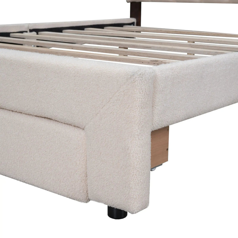 Upholstered Platform Bed With Drawer by HouseOfZazla