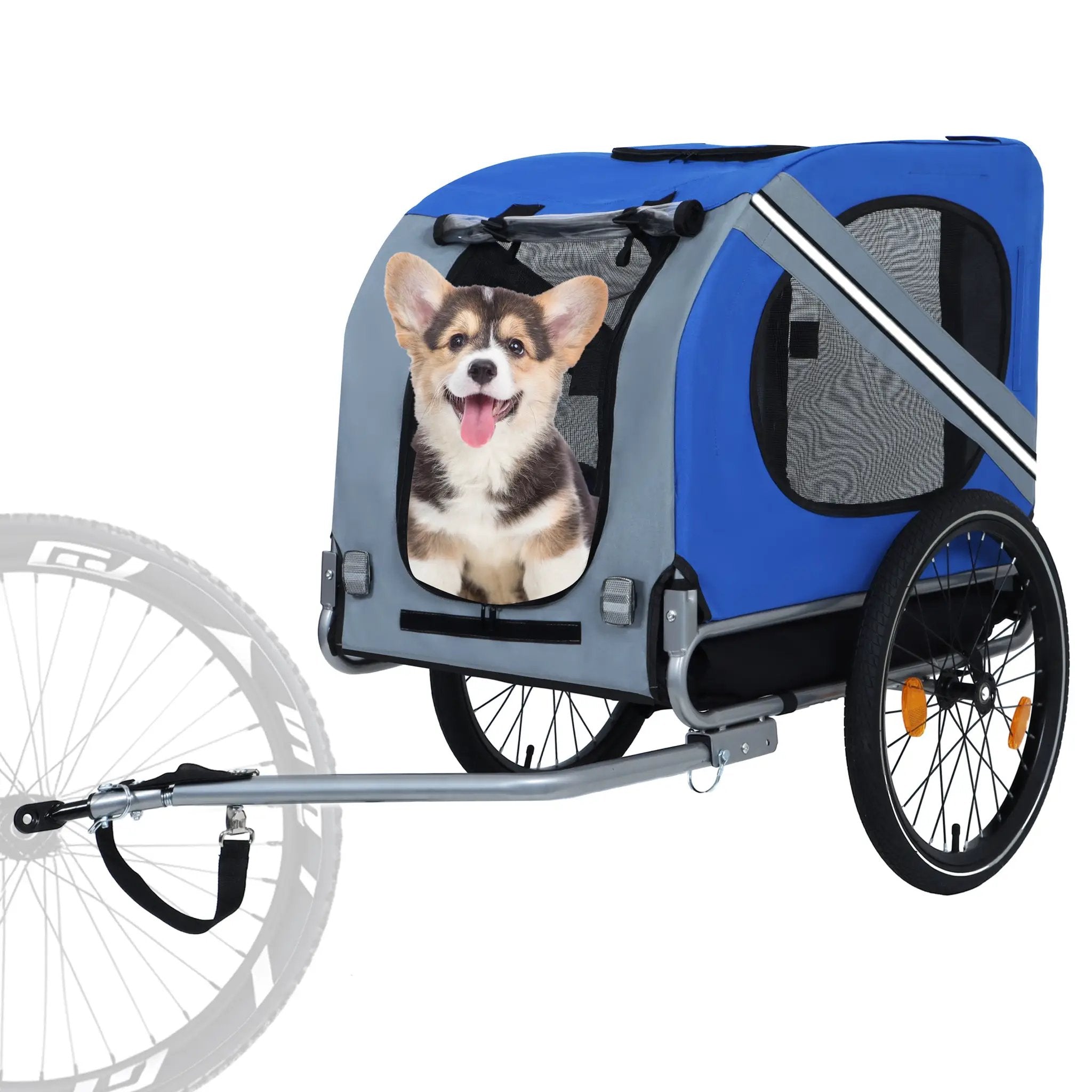 Large Folding Bike Trailer for Dogs – 66LB Capacity All-Terrain Pet Carrier by HouseOfZazla