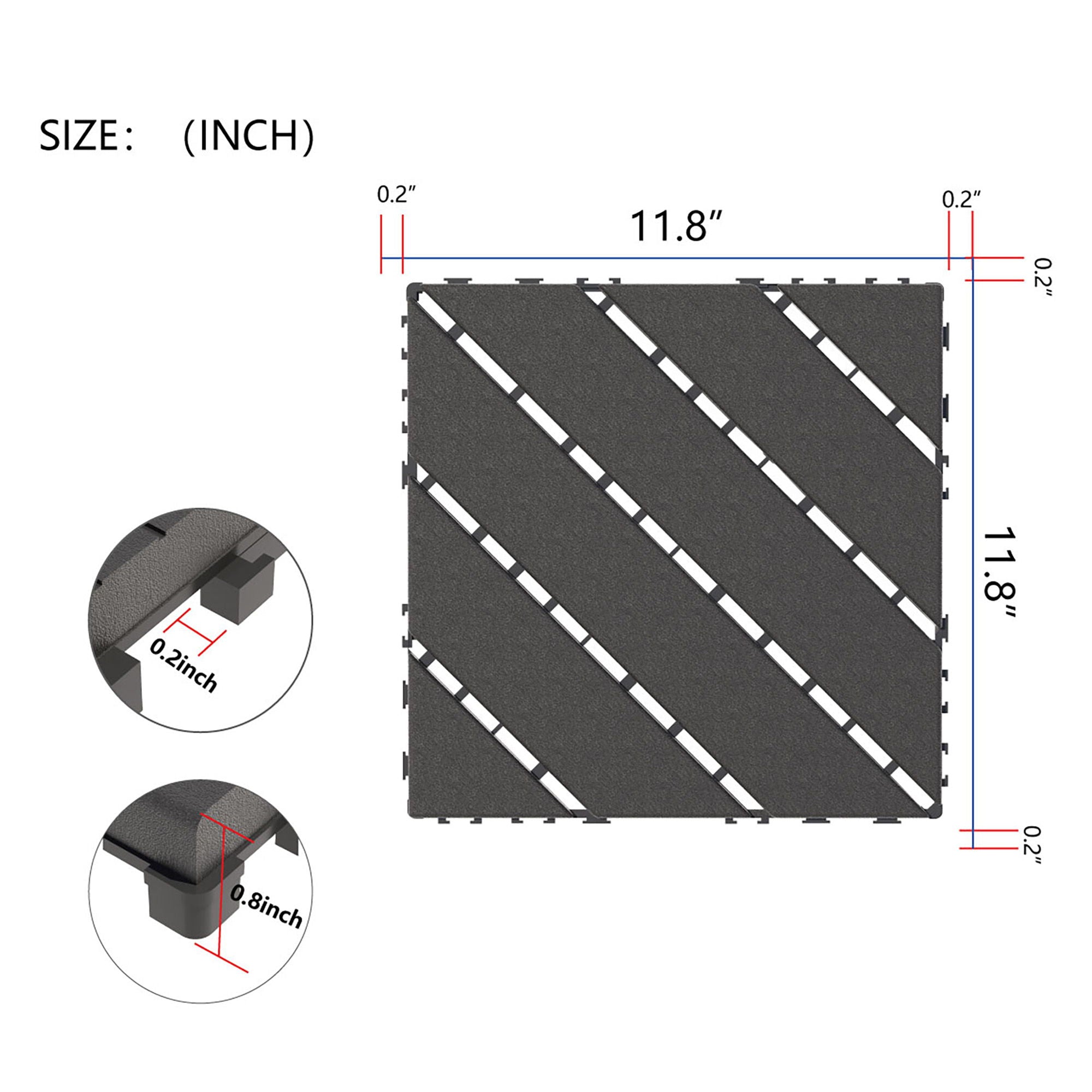 Durable Plastic Interlocking Deck Tiles, Waterproof Outdoor And Indoor Use by HouseOfZazla