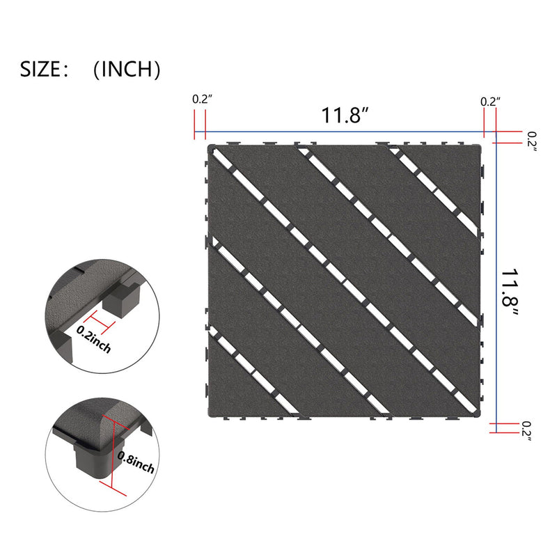 Durable Plastic Interlocking Deck Tiles, Waterproof Outdoor And Indoor Use by HouseOfZazla