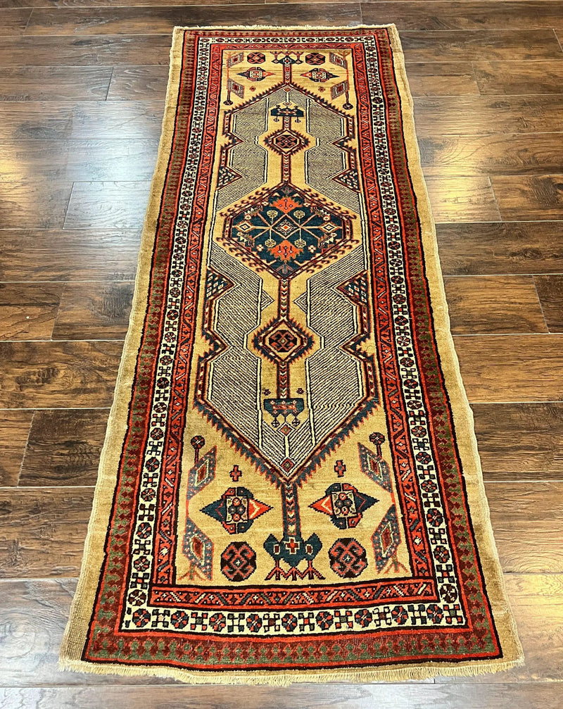 Antique Persian Runner 3 x 7, Camel Hair Runner 3x7 ft, Handmade Hallway Rug, Geometric Design, Tribal Rug, Persian Sarab Rug 3x7 by Jewel Rugs