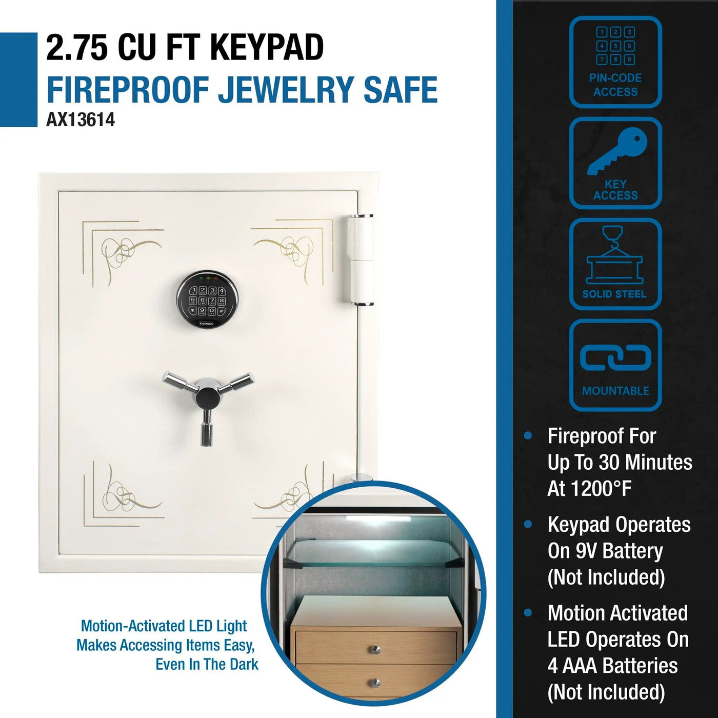 Keypad Fireproof Protection Jewelry Safe by HouseOfZazla