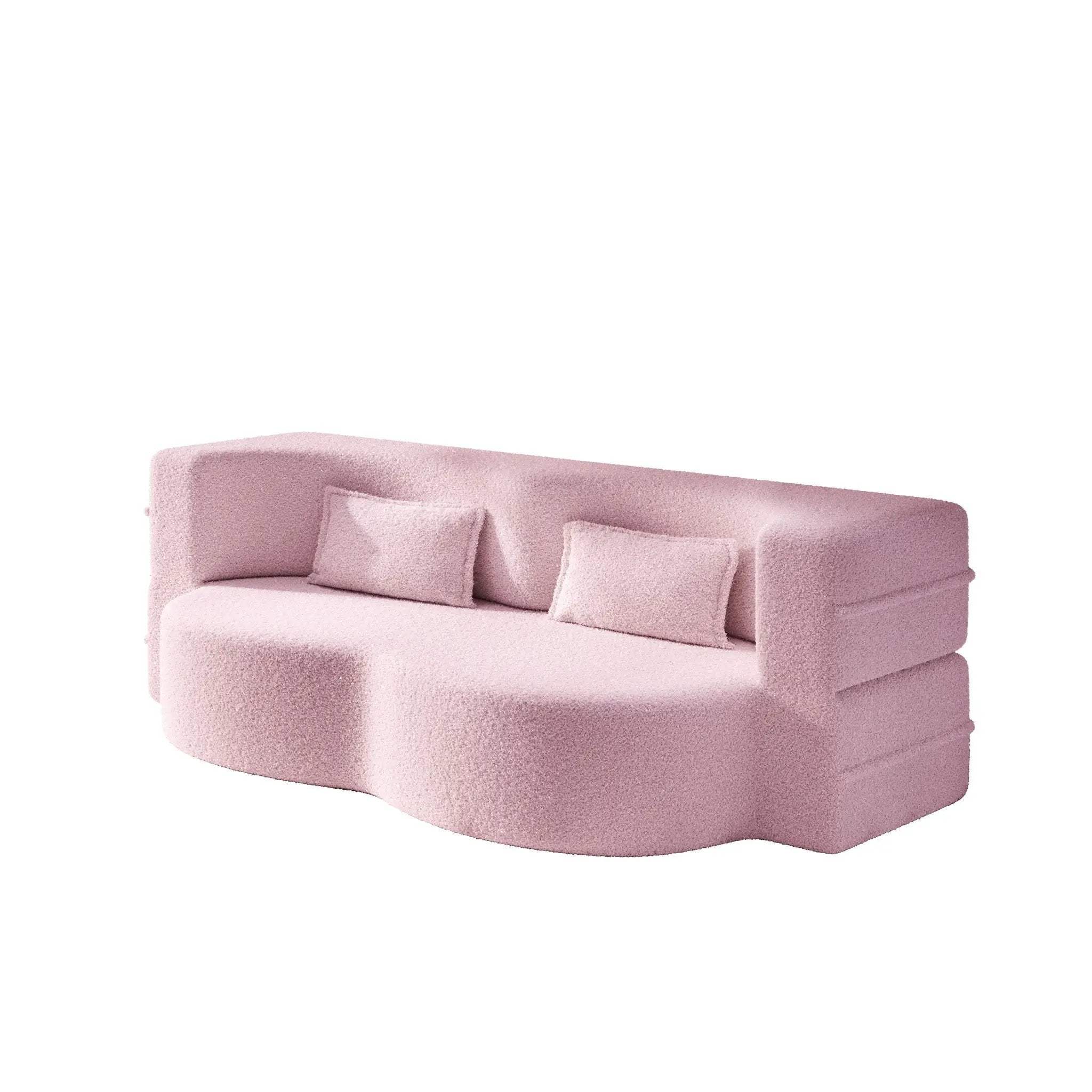 Modern Floor Sleeper Sofa Bed With 2 Pillows, Convertible Twin Size Folding Mattress For Living Room by HouseOfZazla