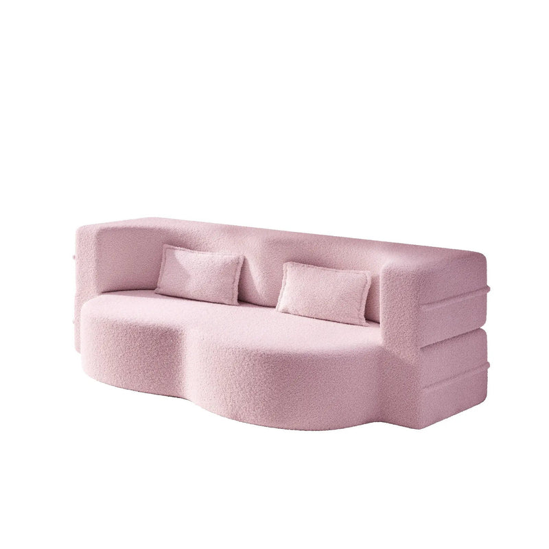 Modern Floor Sleeper Sofa Bed With 2 Pillows, Convertible Twin Size Folding Mattress For Living Room by HouseOfZazla