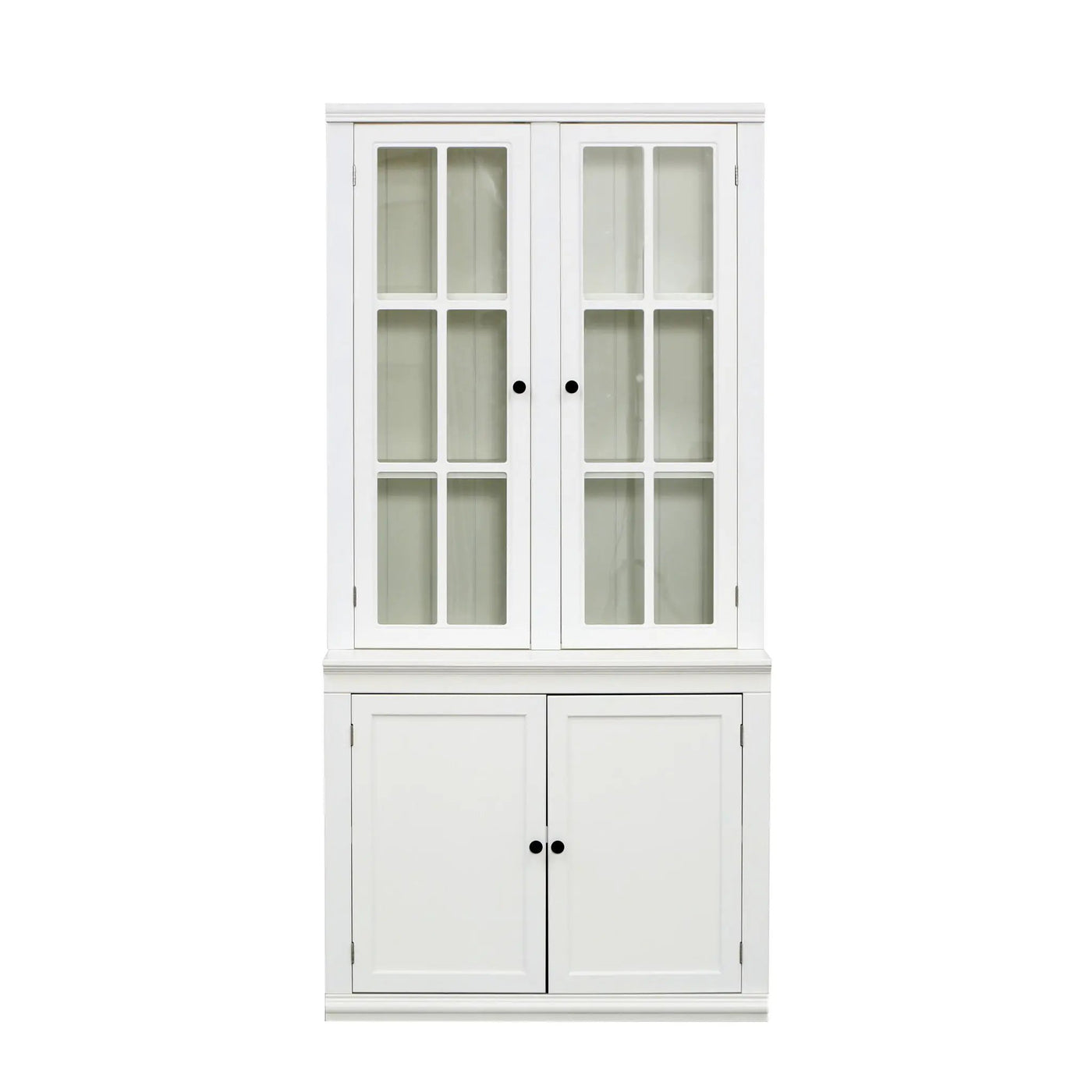 Retro Style Hutch Cabinet With Glass Door, China Cabinet For Home by HouseOfZazla