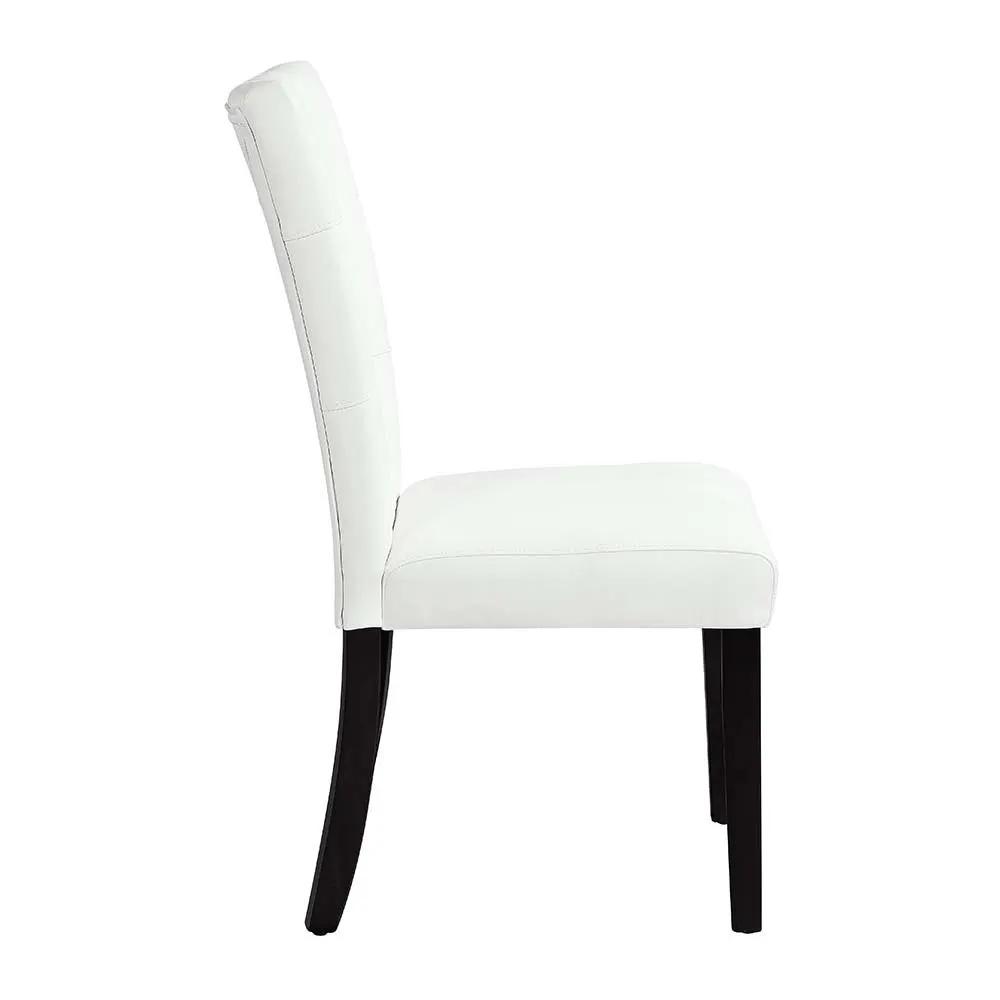 Hussein - Side Chair (Set of 2) - White Synthetic Leather & Black by Unique Piece Furniture