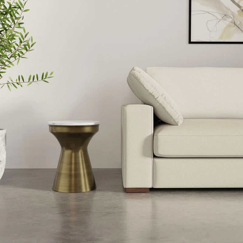 Raquel - Side Table - Antique Brass / White by HouseOfZazla