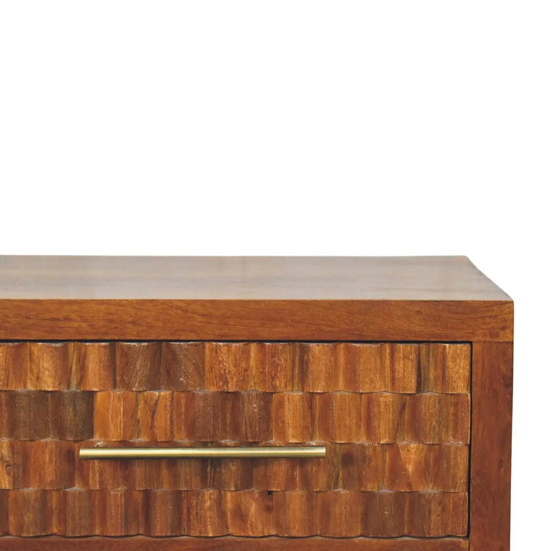 Solid Wood Cadiz Carved Shoe Bench by HouseOfZazla