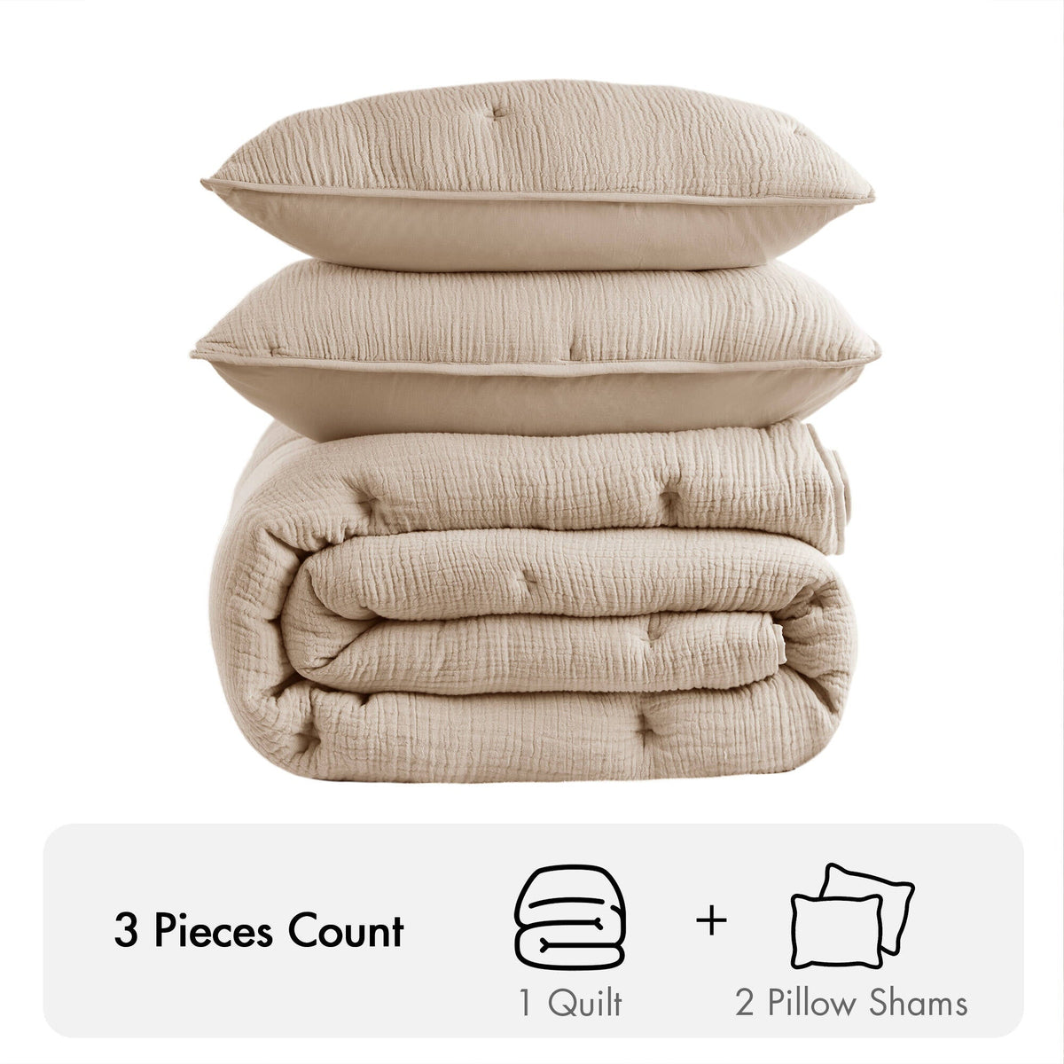 3-Piece Full/Queen Cotton Embroidered Quilt Set, photo 3 of 10