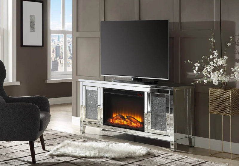 Noralie TV Stand with LED Electric Fireplace by HouseOfZazla