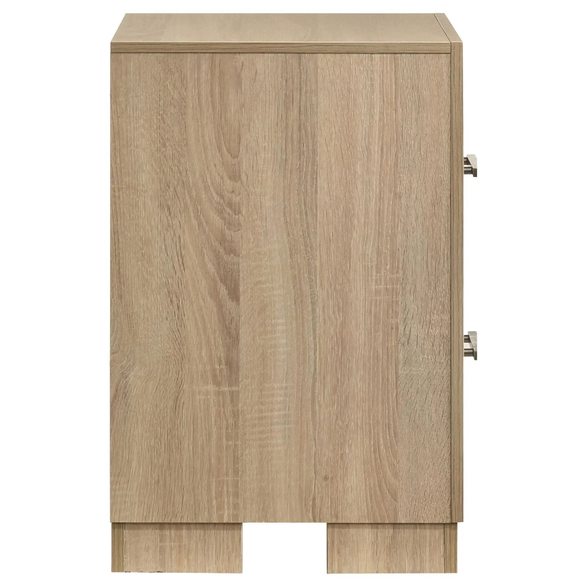 Arielle 2-drawer Bedroom Nightstand with Casters Light Oak by Unique Piece Furniture
