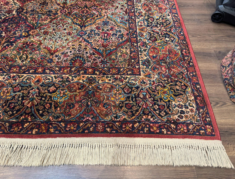 Karastan Rug 8.8 x 10.6, Multicolor Panel Kirman Rug #717, Original 700 Series, Wool by Jewel Rugs