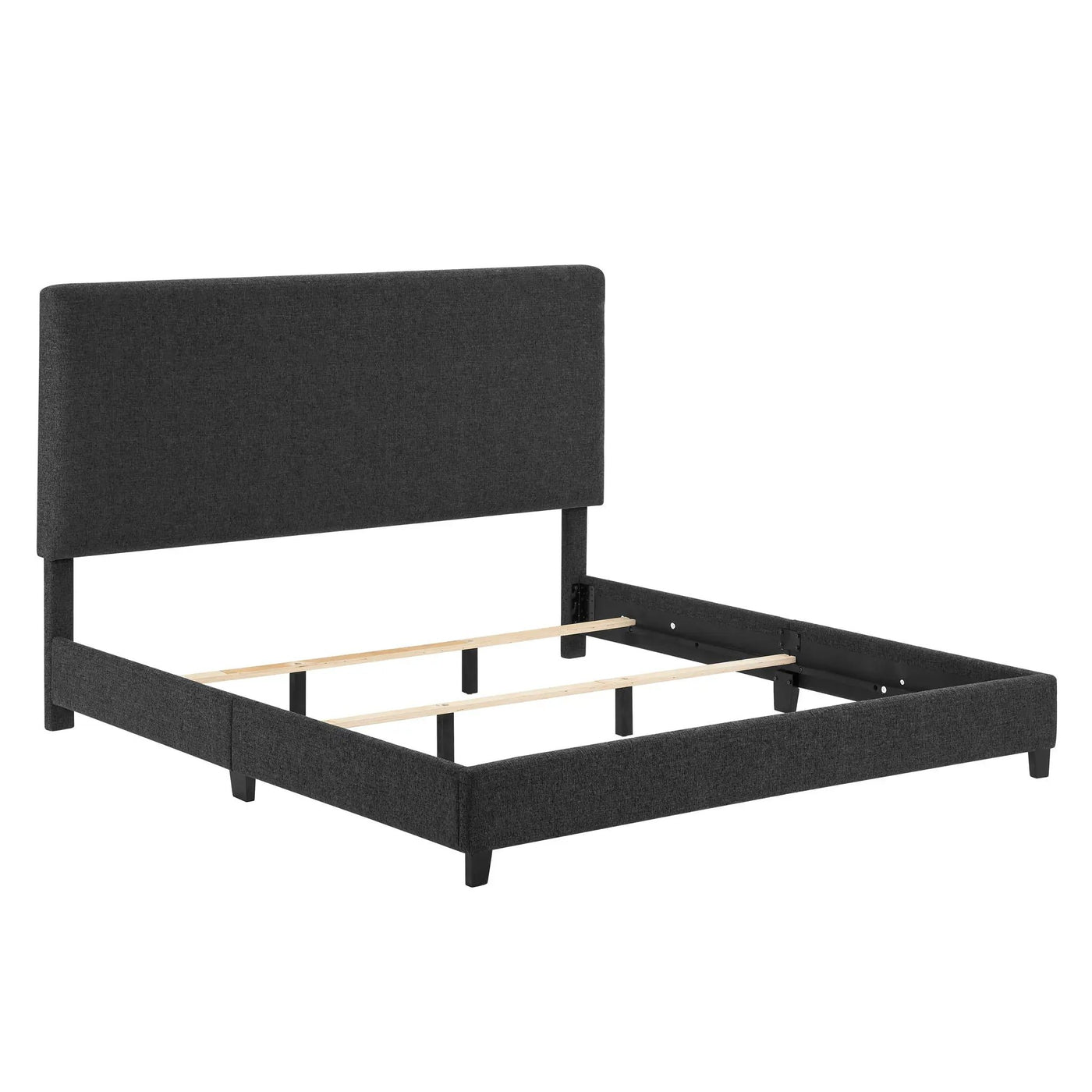Platform Bed & Upholstered Headboard by HouseOfZazla