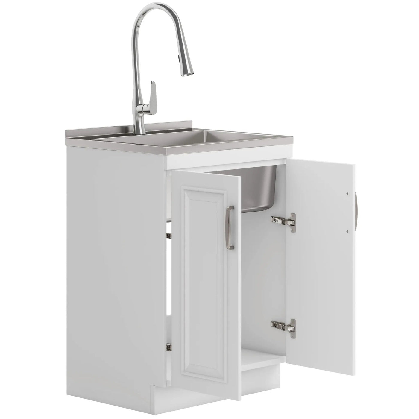 Darwin - Deluxe Laundry Cabinet With Pull-Out Faucet And Stainless Steel Sink by HouseOfZazla