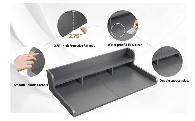 Washer Dryer Countertop with Non-slip Pads, Gray by HouseOfZazla