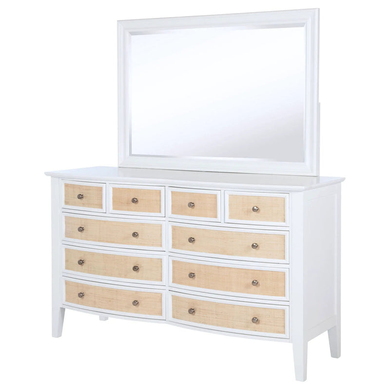 Bexhill 10-drawer Dresser and Mirror White by Unique Piece Furniture