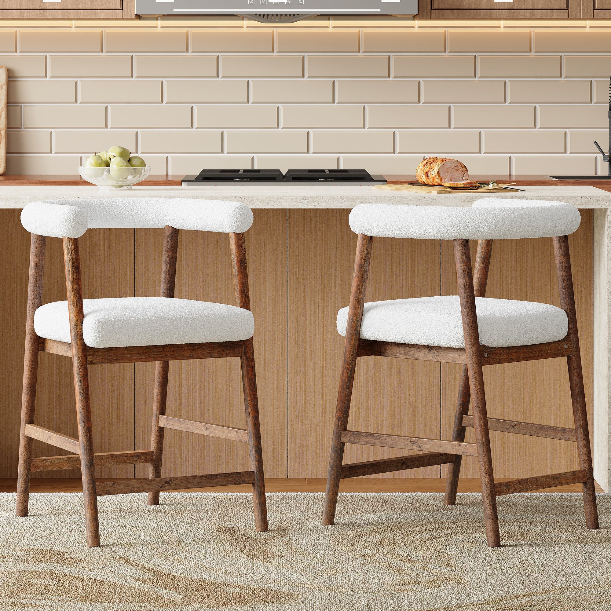 24.5'' Seat Height Bar Stools with Back, Set of 2 by HouseOfZazla
