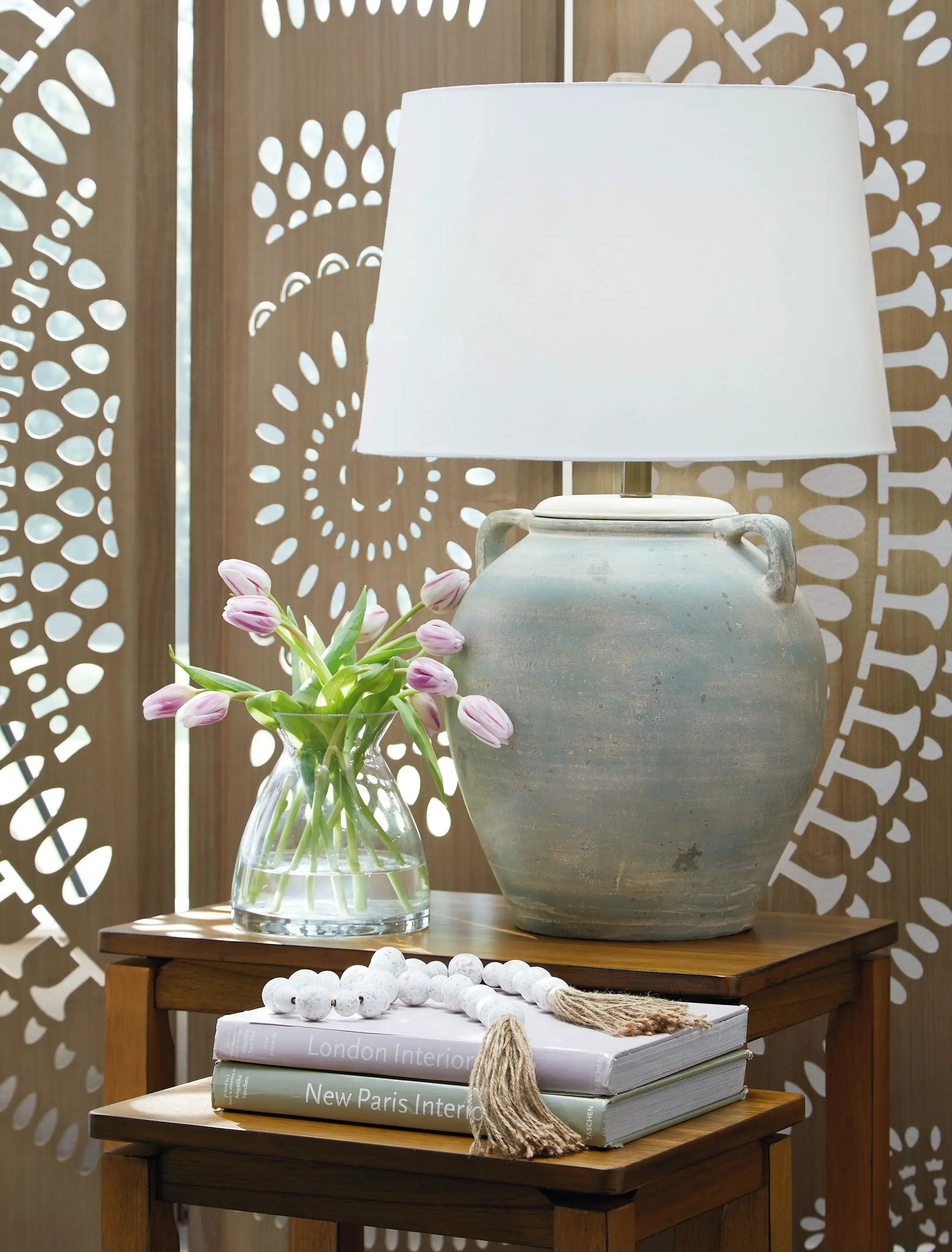 Shawburg - Terracotta Table Lamp - Antique Green by Unique Piece Furniture