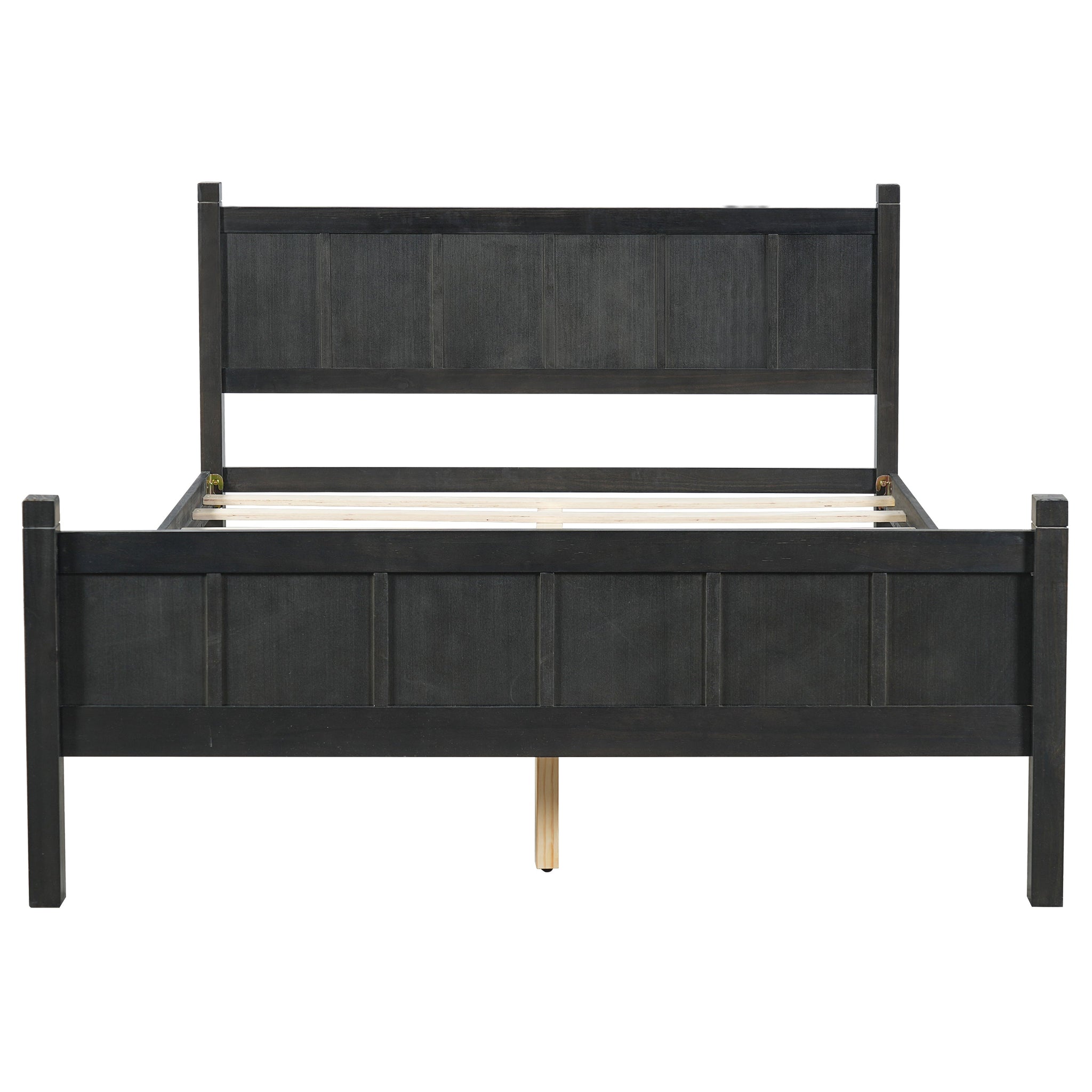 Queen Size Flat Panel Bed with Headboard & Footboard by HouseOfZazla