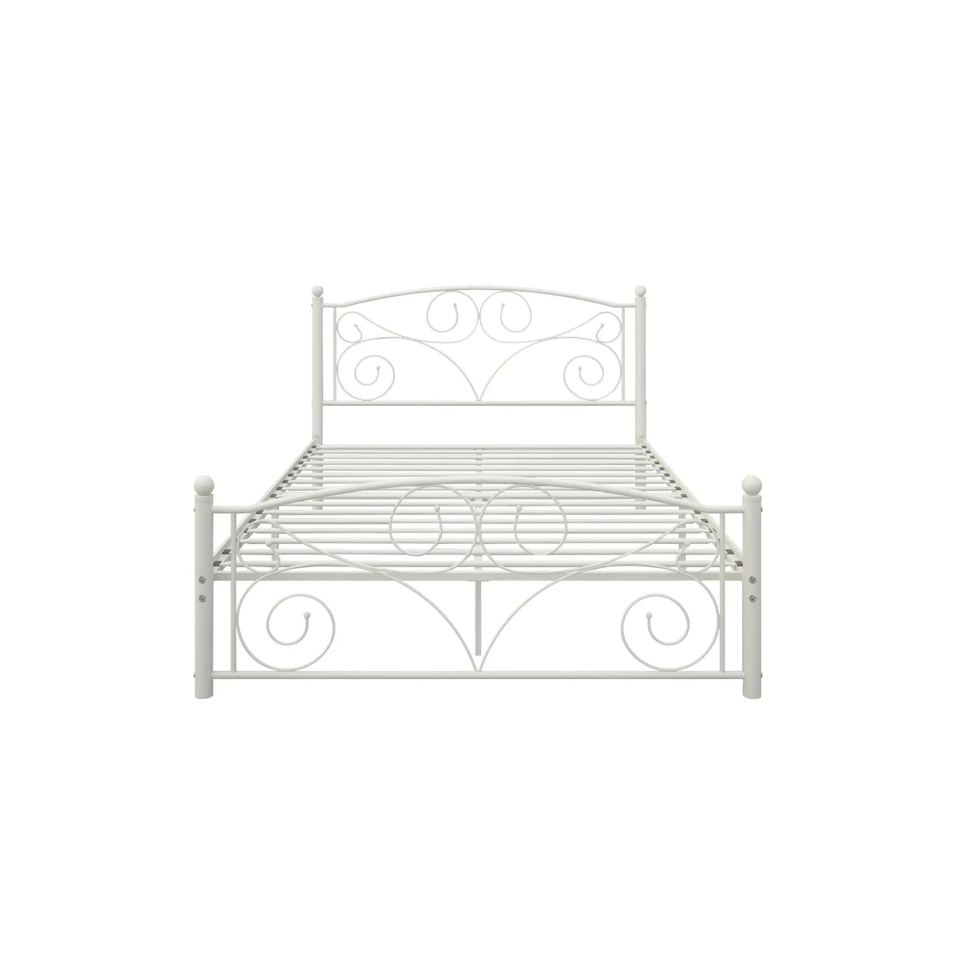 Unique Flower Sturdy System Metal Bed Frame With Headboard And Footboard by HouseOfZazla