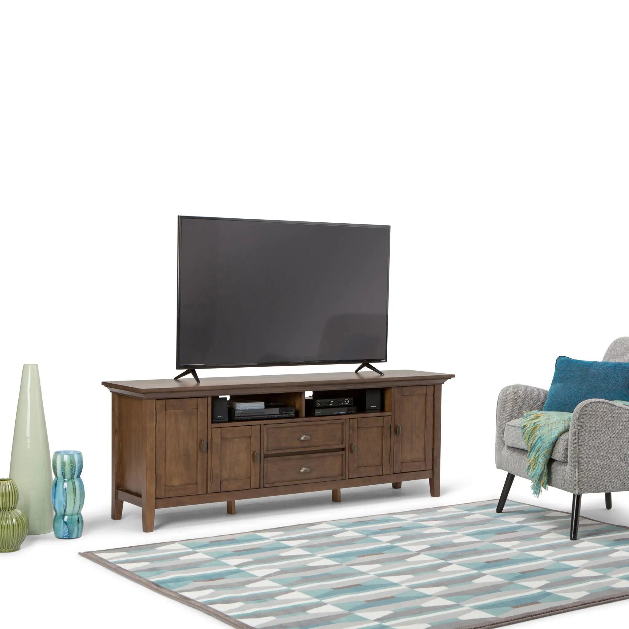 Redmond - TV Media Stand - Rustic Natural Aged Brown by HouseOfZazla