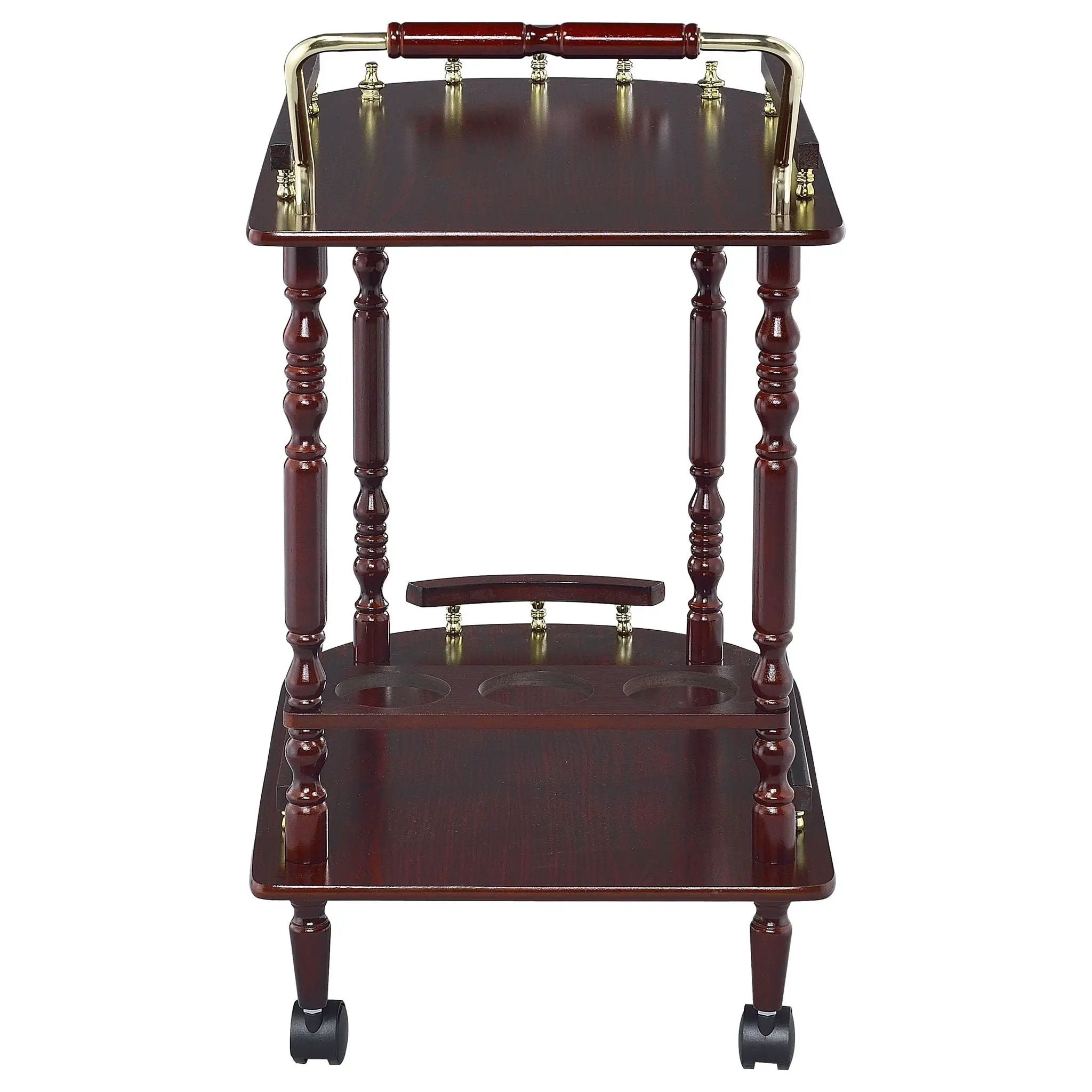 Palmer 2-tier Rectangular Wood Bar Cart Merlot by Unique Piece Furniture