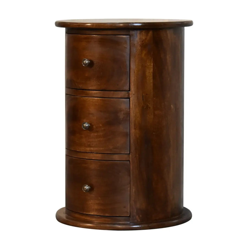 Solid Wood 3-Drawer Chestnut Drum by HouseOfZazla