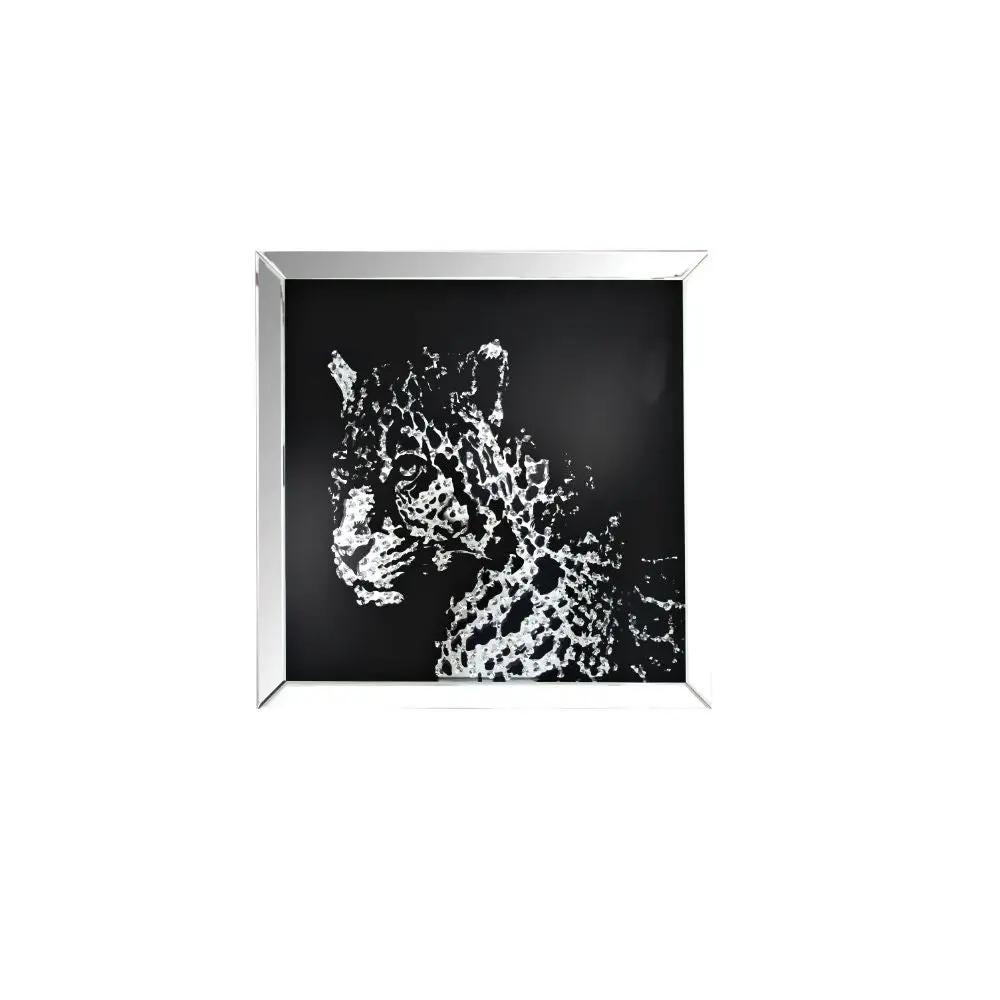 Talisha - Wall Art - Mirrored & Faux Crystal Leopard by Unique Piece Furniture