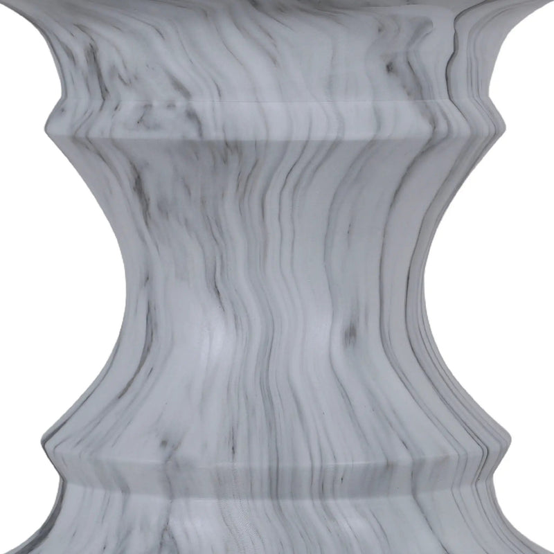 Geometric Round Outdoor End Table - Marble by HouseOfZazla