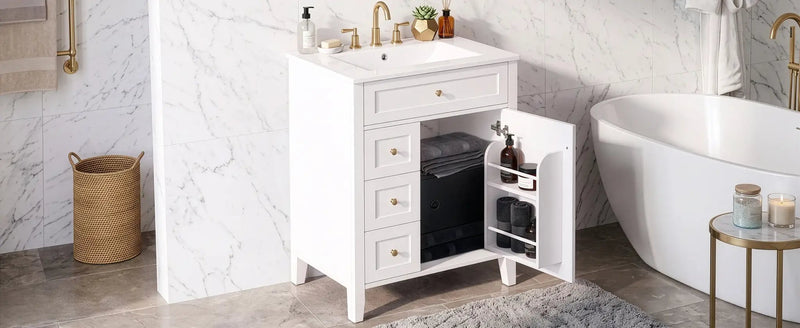 24" Modern Bathroom Vanity with Ceramic Sink by HouseOfZazla