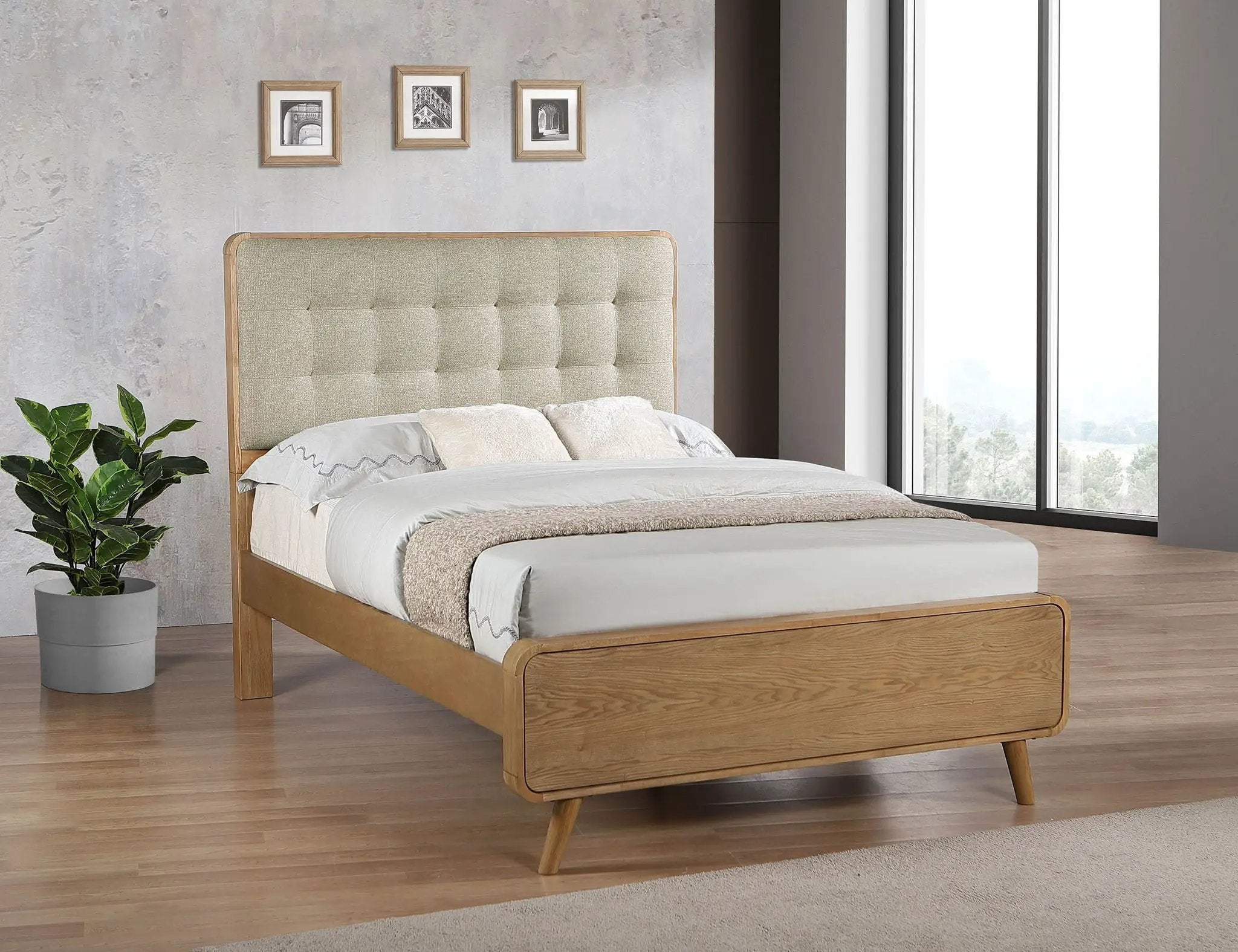Robyn Wood Full Platform Bed Light Ash by Unique Piece Furniture