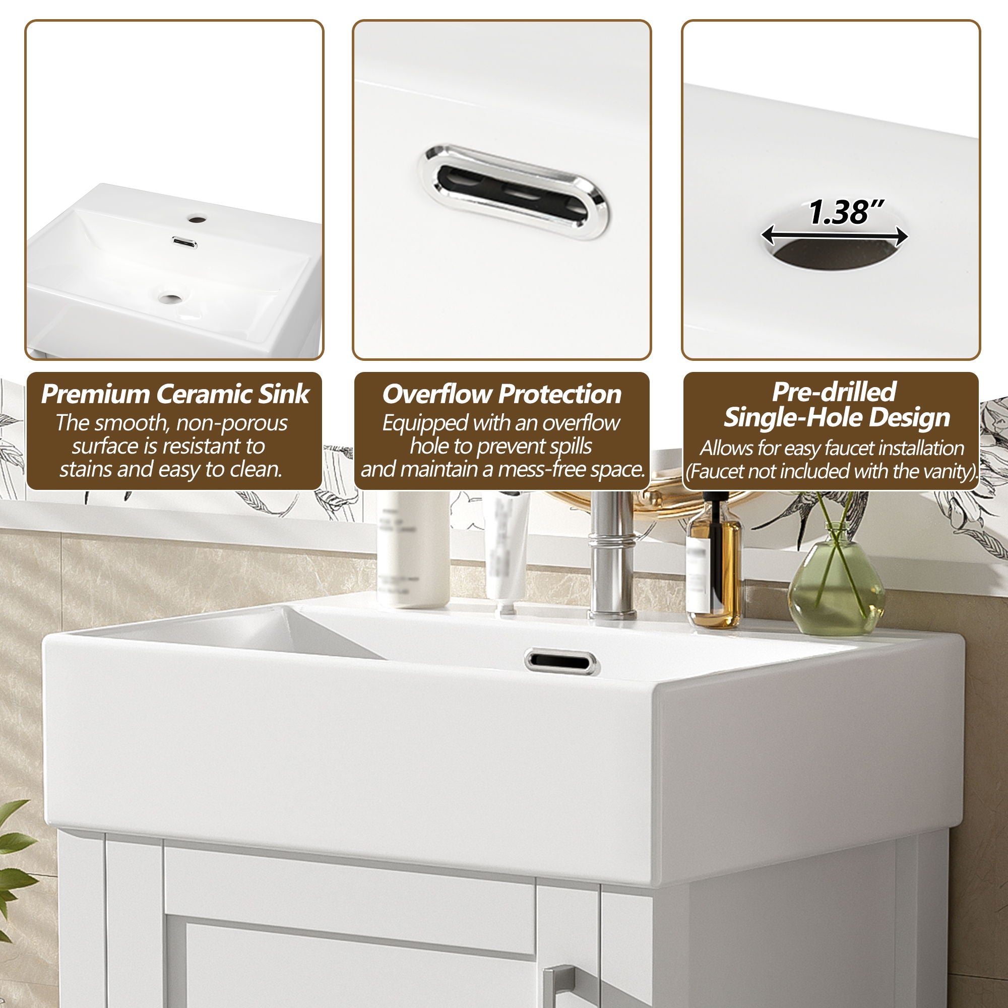 Bathroom Vanity With Sink, Frame And Drawer by HouseOfZazla