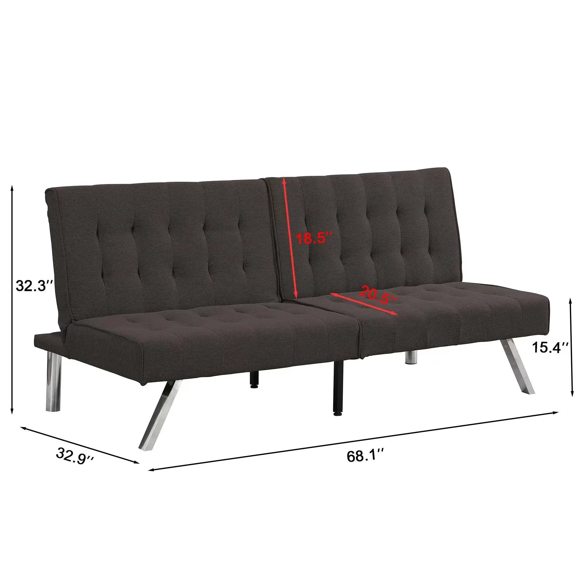 Modern Sofa Bed With Wood Frame And Stainless Legs by Unique Piece Furniture