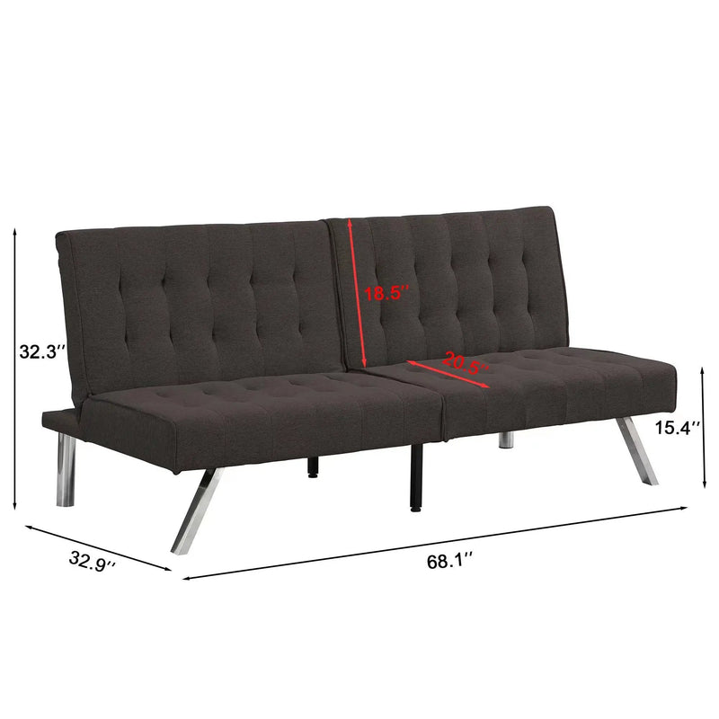 Modern Sofa Bed With Wood Frame And Stainless Legs by Unique Piece Furniture