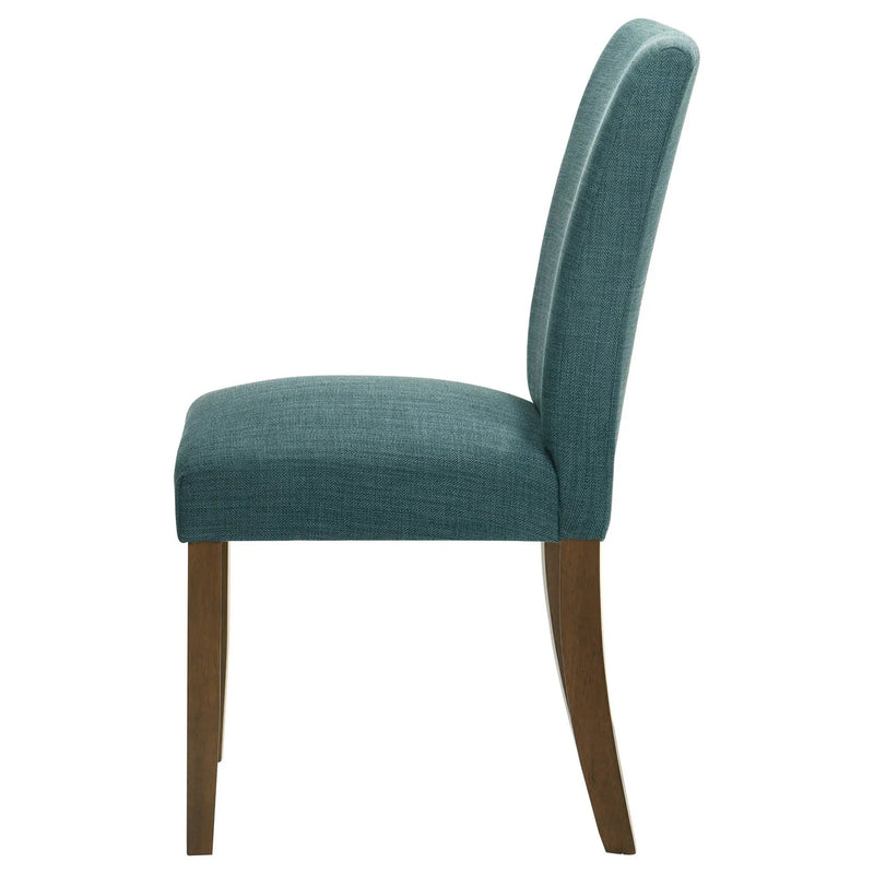 Paxton Upholstered Dining Side Chair Teal Blue (Set of 2) by Unique Piece Furniture