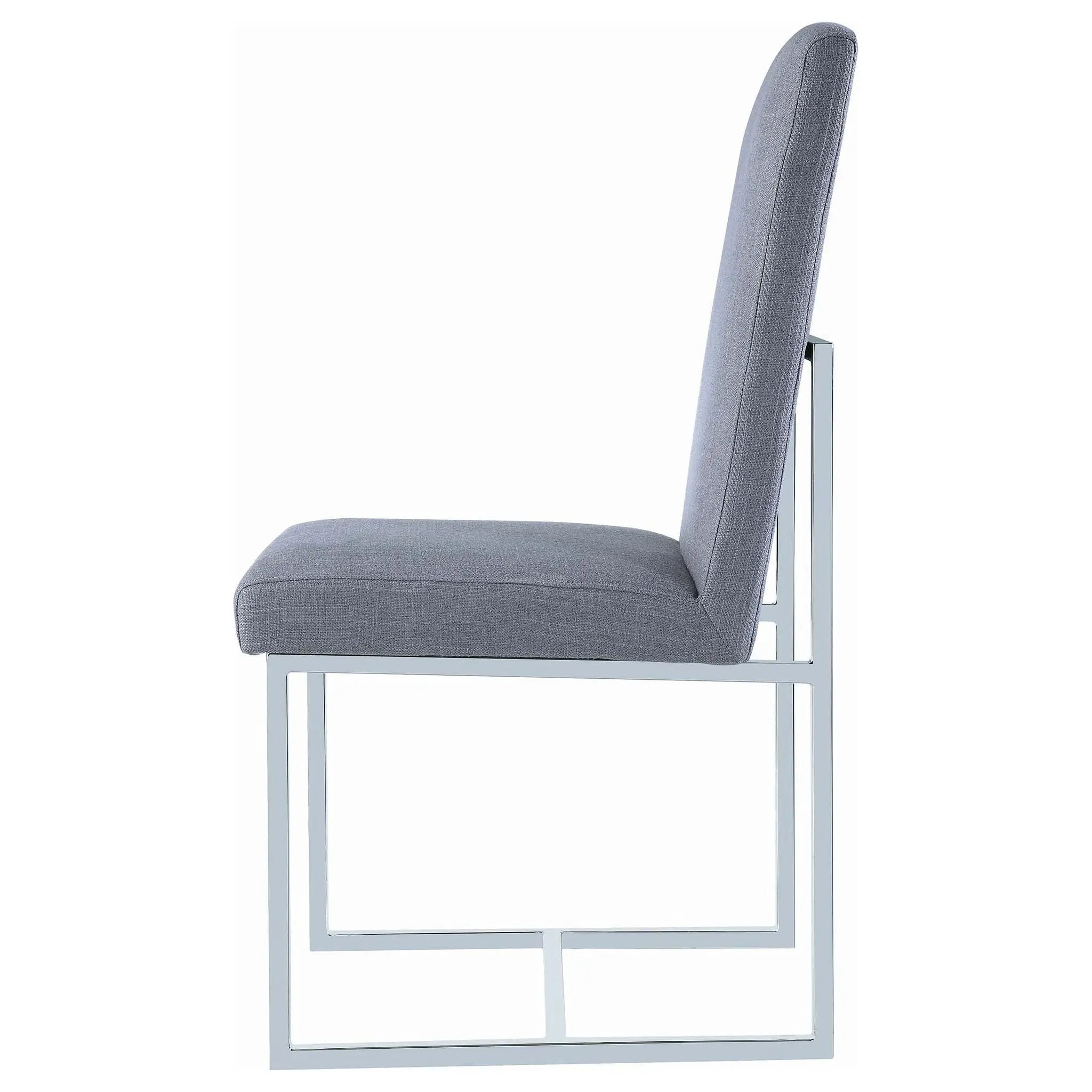 Upholstered Dining Chair Set With Base (Set of 2) - Gray