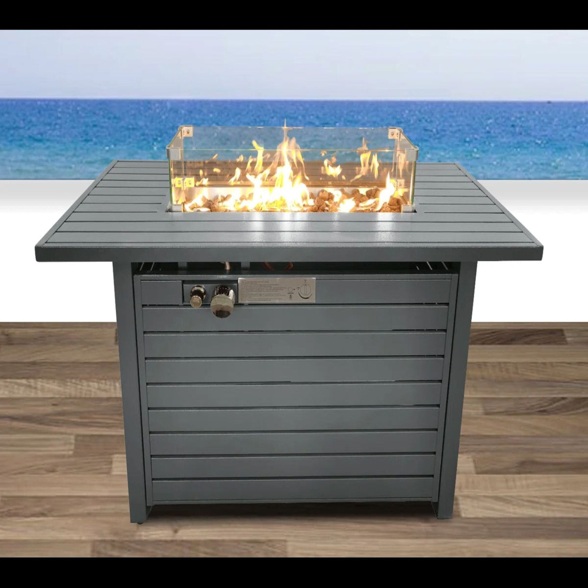 Propane Fire Pit Table With Lid - Gray, photo 5 of 5