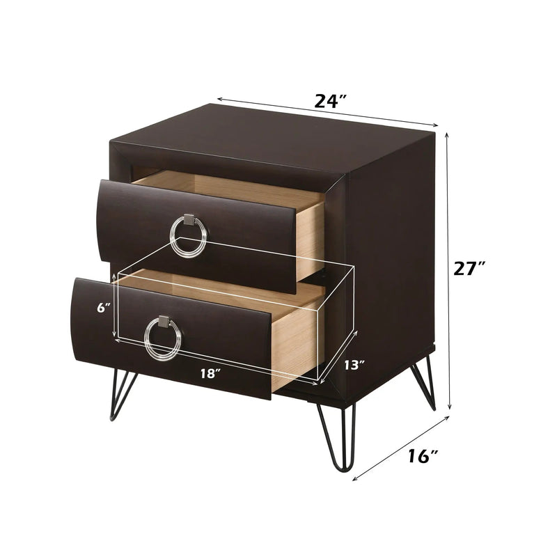 Tablita Dark Merlot Finish Nightstand by HouseOfZazla
