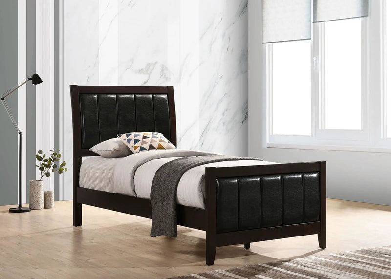 Carlton Wood Twin Panel Bed Cappuccino by Unique Piece Furniture