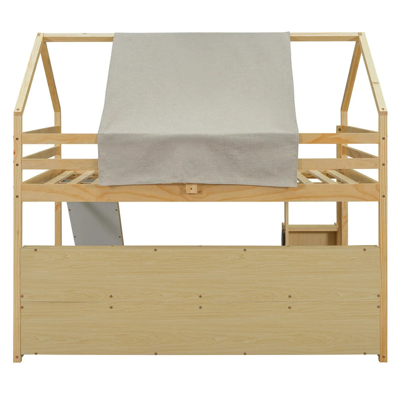 Loft Bed With House Shaped Frame And Tent by HouseOfZazla