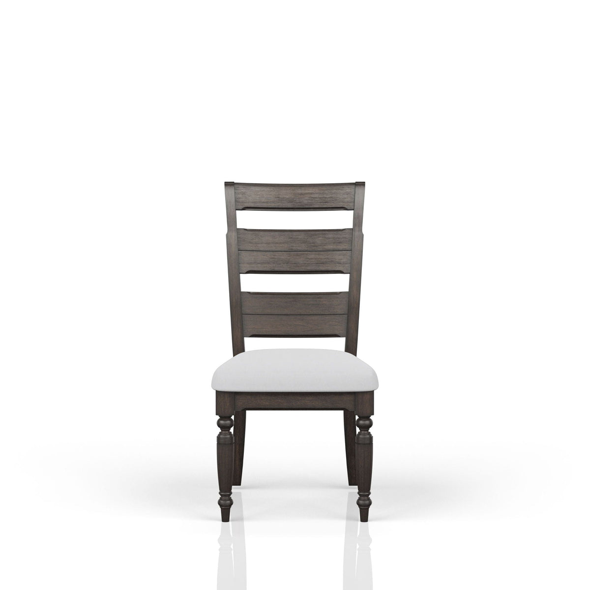 Upholstered Seat Ladderback Side Chair Set with Comfortable Cushions - Coffee, photo 4 of 5